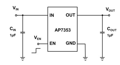 Schéma du circuit d'application - Diodes Incorporated Outil de développement AP7353